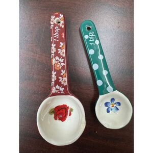 Pioneer Woman Ceramic Measuring Spoons- 1 Tbsp and 1 Tsp